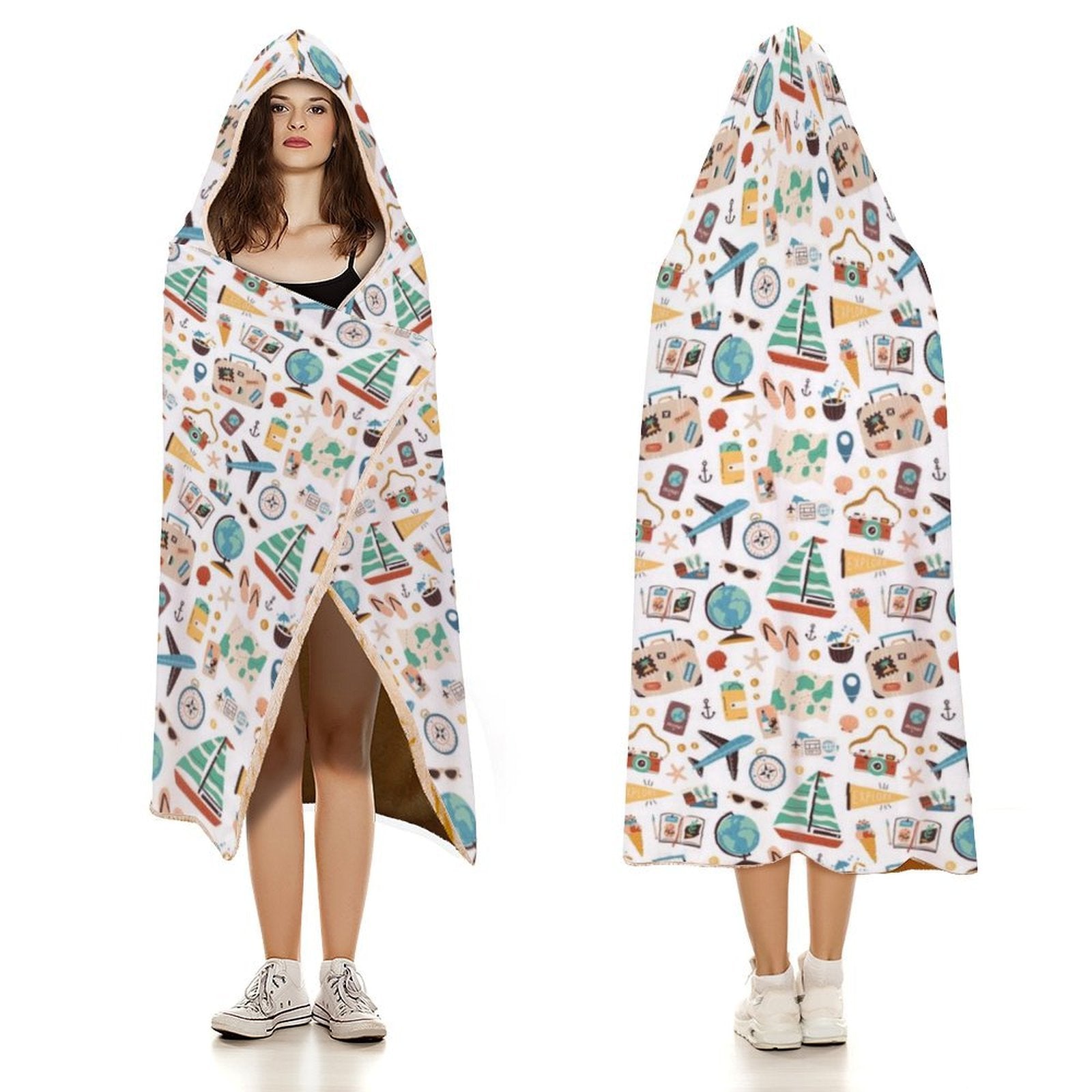 Travel And Explore Kids Hooded Blanket 100cm x 130cm