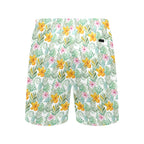 Tropical Flowers And Leaves Men's Mid-Length Beach Shorts Men's Mid-Length Beach Shorts Plants Printed Offshore