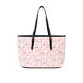 Pink Cats PU Leather Tote Bag Large One Size Leather Tote Bag-Large animal Printed Offshore