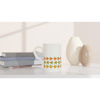 Retro Triangles - White 10oz Porcelain Slim Mug Porcelain Mug Globally Fulfilled Retro