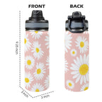 Daisies - Insulated Water Bottle with Dual-Use Lid (18oz) Insulated Water Bottle with Dual-Use Lid (18oz) Plants Printed Offshore