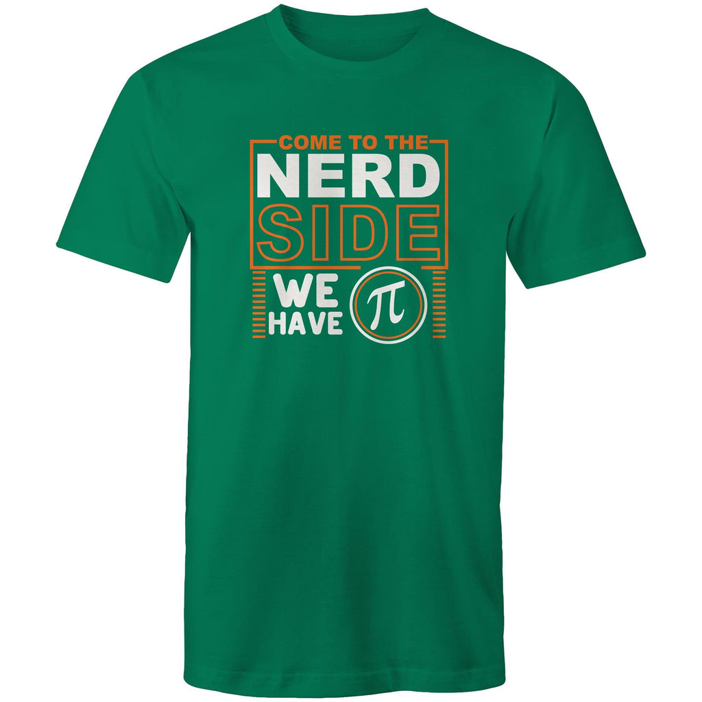Come To The Nerd Side, We Have Pi - Mens T-Shirt Kelly Green Mens T-shirt Maths Printed In Australia Sci Fi