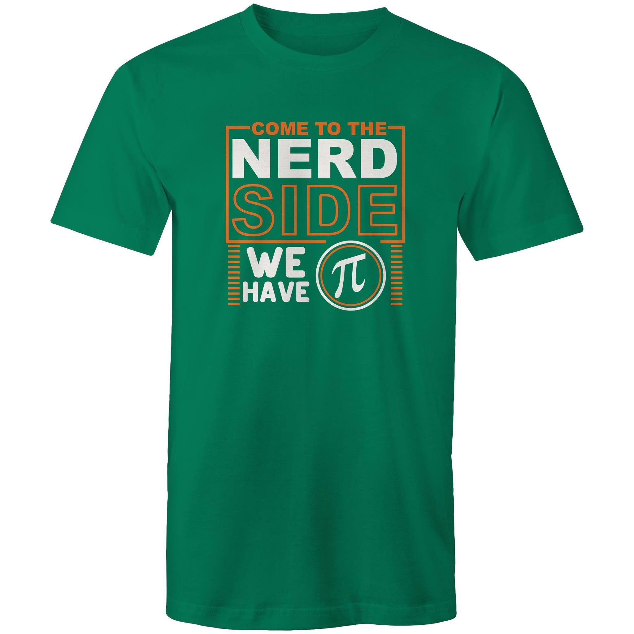 Come To The Nerd Side, We Have Pi - Mens T-Shirt Kelly Green Mens T-shirt Maths Printed In Australia Sci Fi
