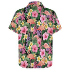 Flamingo Jungle - Women's Short-Sleeve Button Up Shirt
