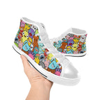 Happy Monsters - Kids' High Top Canvas Shoes Kids High Top Canvas Shoes Printed Offshore Sci Fi