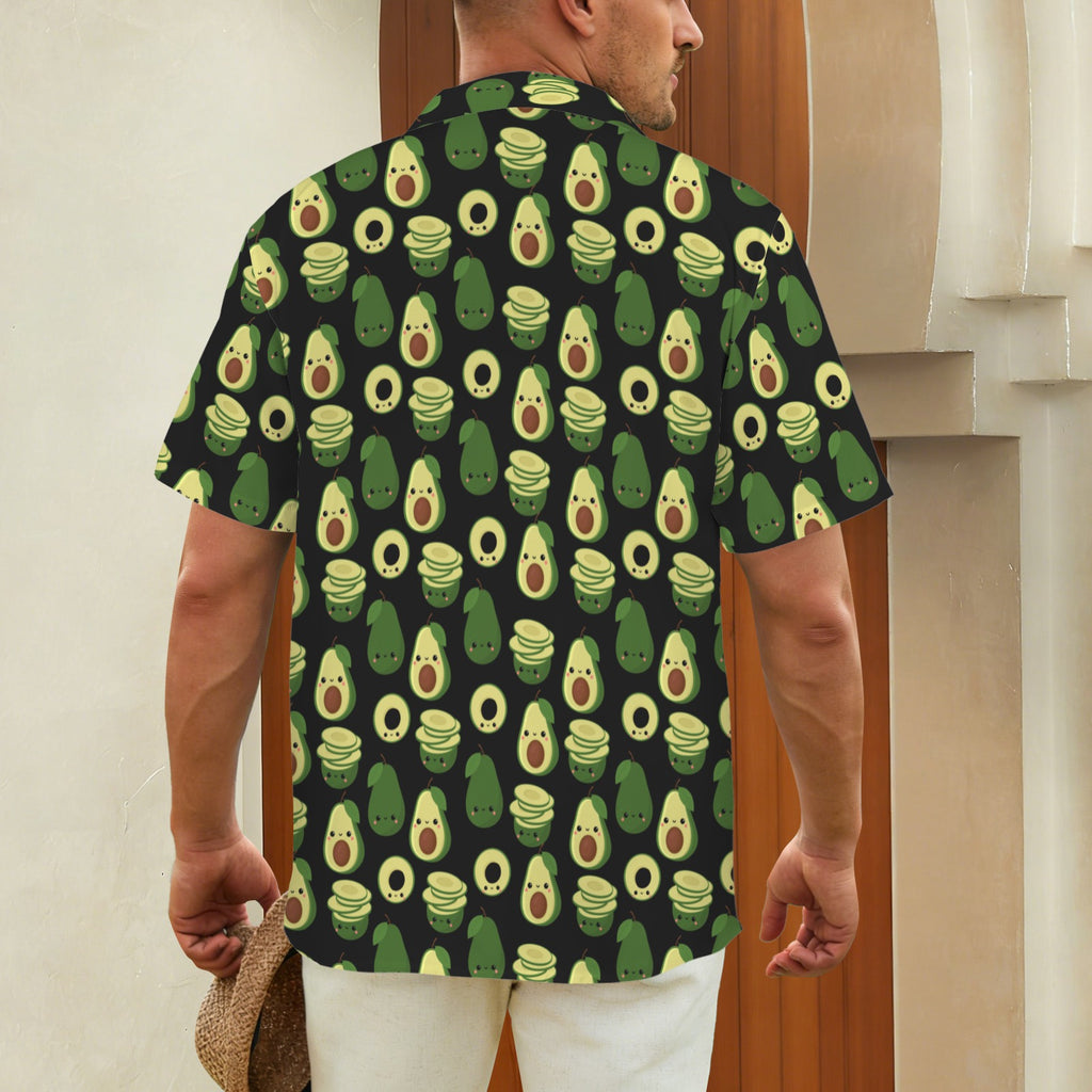 Cute Avocados Men's Short Sleeve Hawaiian Shirt Men's Hawaiian Shirt (New) Food Printed Offshore