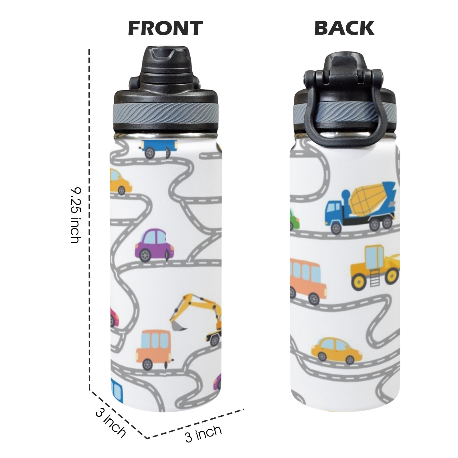 On The Road - Insulated Water Bottle with Dual-Use Lid (18oz) Insulated Water Bottle with Dual-Use Lid (18oz) Printed Offshore
