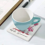 Flamingo Summer - Ceramic Coasters (Square) Ceramic Coasters animal Printed Offshore