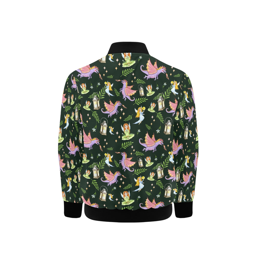 Dragons And Fairies Kids Bomber Jacket Kids Bomber Jacket animal Printed Offshore