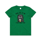 Frazzled Cat, Hang On Let Me Overthink This Kid's AS Colour T-shirt Kelly Green Kids Youth T-shirt animal Printed In Australia