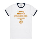 You Matter, Physics Pun - AS Colour Staple Ringer Tee White Navy Ringer T-Shirt Printed In Australia Science