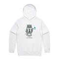 Cranky Cat, Not Before My Coffee Men's AS Colour Hoodie White Mens Hoodie animal Coffee Printed In Australia