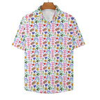 Rainbows And Butterflies Women's Short-Sleeve Button Up Shirt Women's Short-Sleeve Button Up Shirt animal Printed Offshore