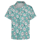 Comic Book Speech Bubbles Women's Short-Sleeve Button Up Shirt comic Printed Offshore