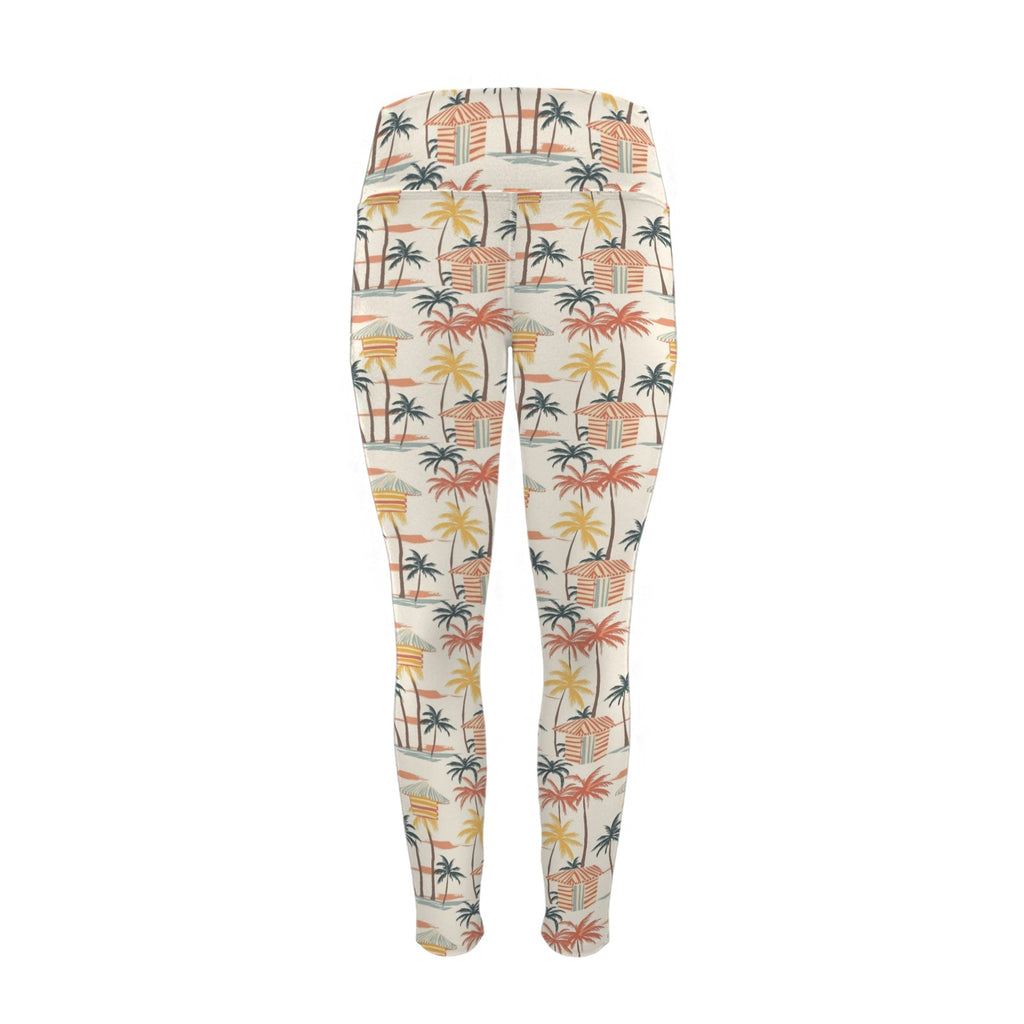 Beach Shack Women's High Waist Pockets Yoga Leggings Women's High Waist Pockets Yoga Leggings Printed Offshore Surf