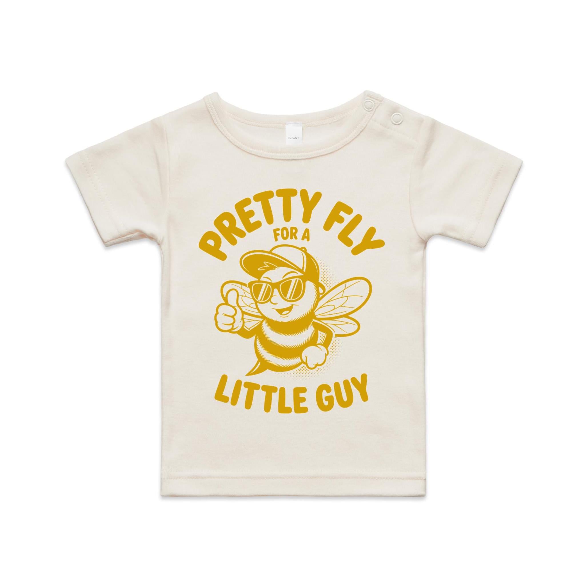 Pretty Fly For A Little Guy, Cool Bee AS Colour Baby T-shirt Natural Baby T-shirt animal Printed In Australia