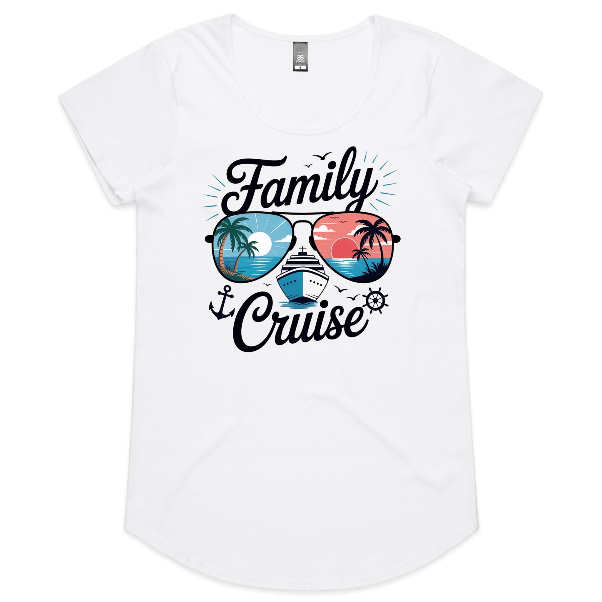 Family Cruise Womens Cruise Scoop Neck T-Shirt White Womens Cruise Scoop Neck T-shirt Cruise Printed In Australia