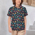 Video Arcade Kids Youth Short Sleeve Button Up Shirt
