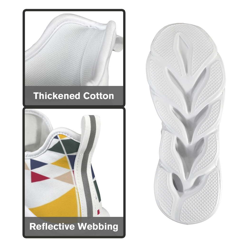 Colour Geometric Men's Twisted Sole Sneakers