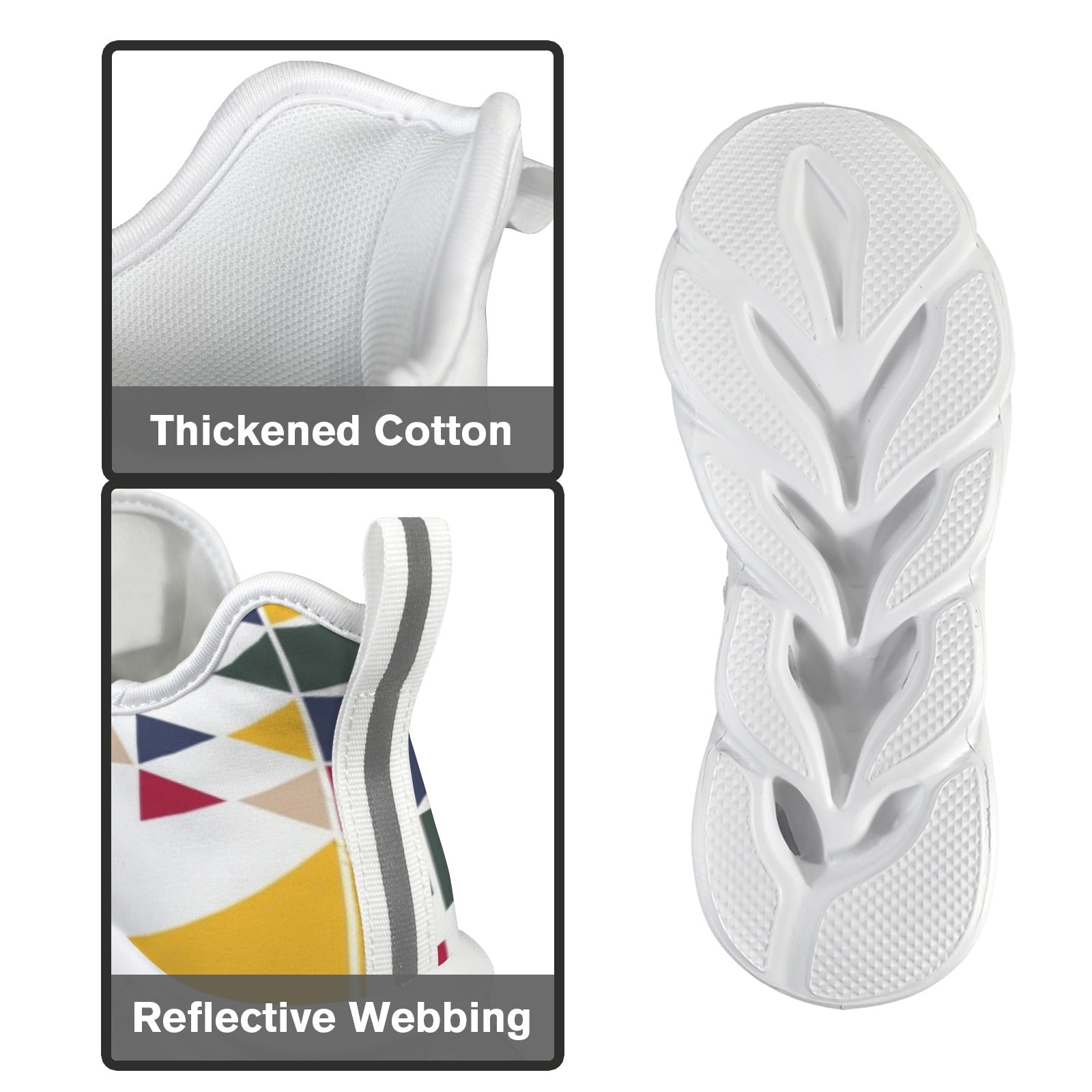 Colour Geometric Men's Twisted Sole Sneakers