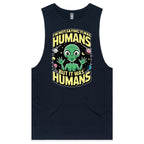 Alien, I'm Not Saying It Was Humans - Mens Tank Top Tee Navy Drop Arm Tank Top Printed In Australia Sci Fi