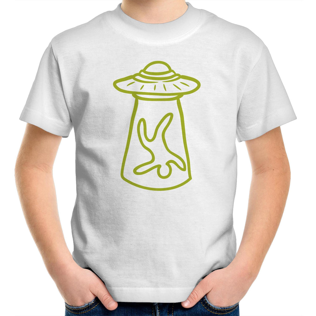 Alien Abduction - Kids Youth T-Shirt White Kids Youth T-shirt Printed In Australia Sci Fi