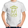 Alien Abduction - Kids Youth T-Shirt White Kids Youth T-shirt Printed In Australia Sci Fi
