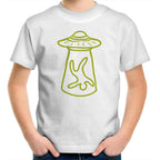 Alien Abduction - Kids Youth T-Shirt White Kids Youth T-shirt Printed In Australia Sci Fi