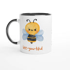 Personalised - Bee-you-tiful - White 11oz Ceramic Mug with Colour Inside Ceramic Black Personalised 11oz Mug animal customise Globally Fulfilled personalise