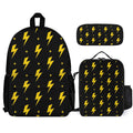 Lightning Bolts Three Piece Backpack Set white One size Three Piece Backpack Set Printed Offshore