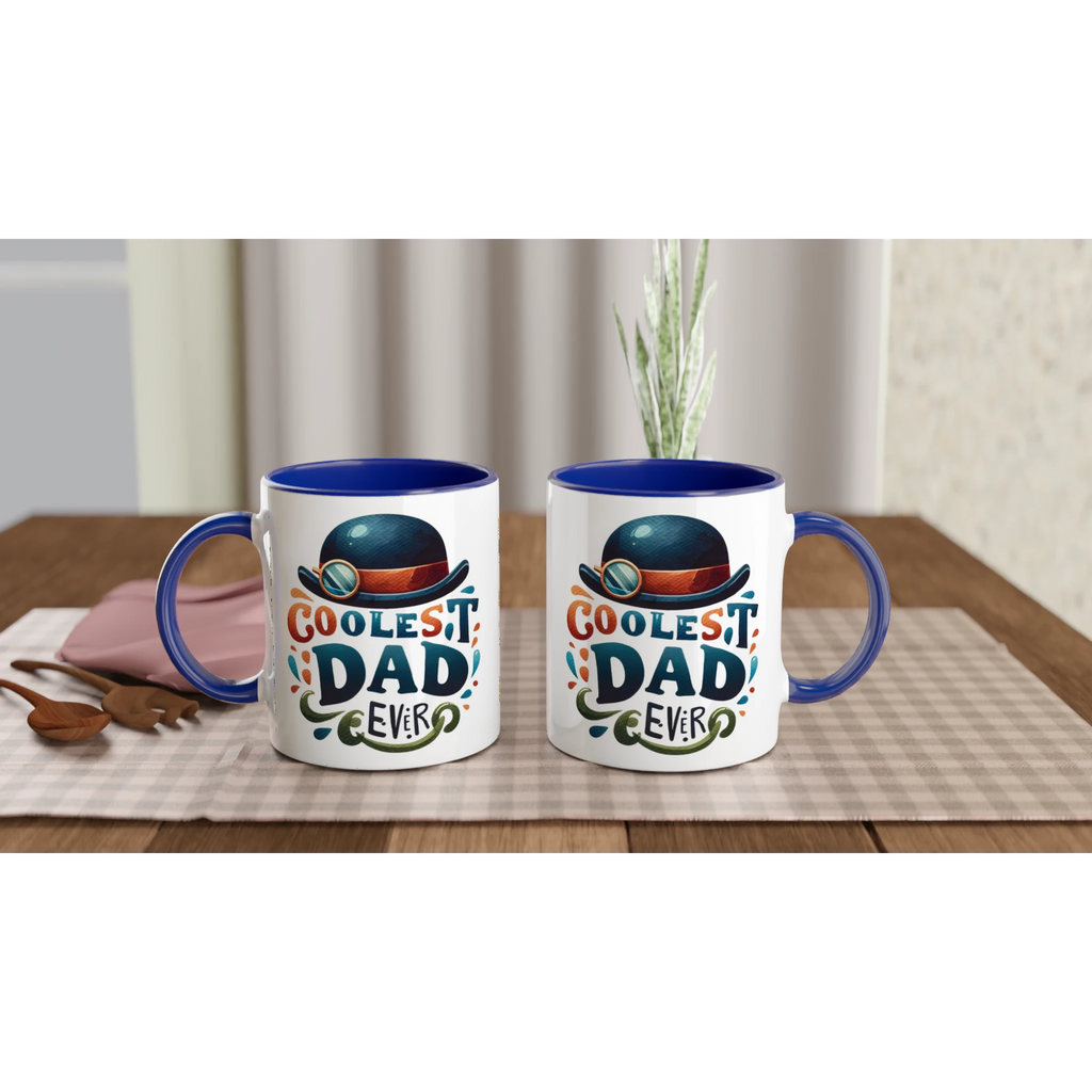 Personalise - Coolest Dad Ever - 11oz Ceramic Mug Personalised 11oz Mug customise Dad Globally Fulfilled personalise