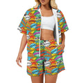Comic Book 2 Women's Windbreaker Short Set 2XL Women's Windbreaker Short Set comic Printed Offshore