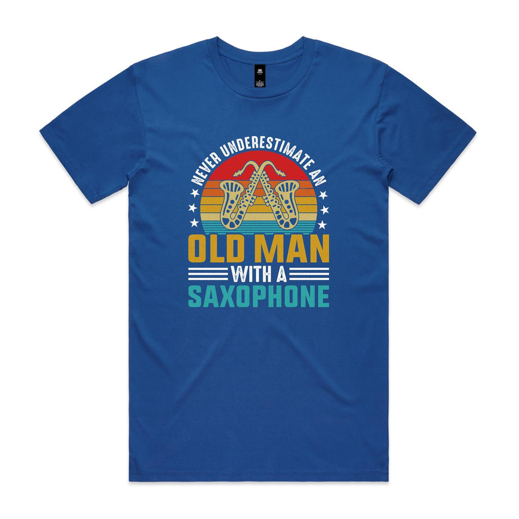 Never Underestimate An Old Man With A Saxophone - Men's AS Colour T-shirt
