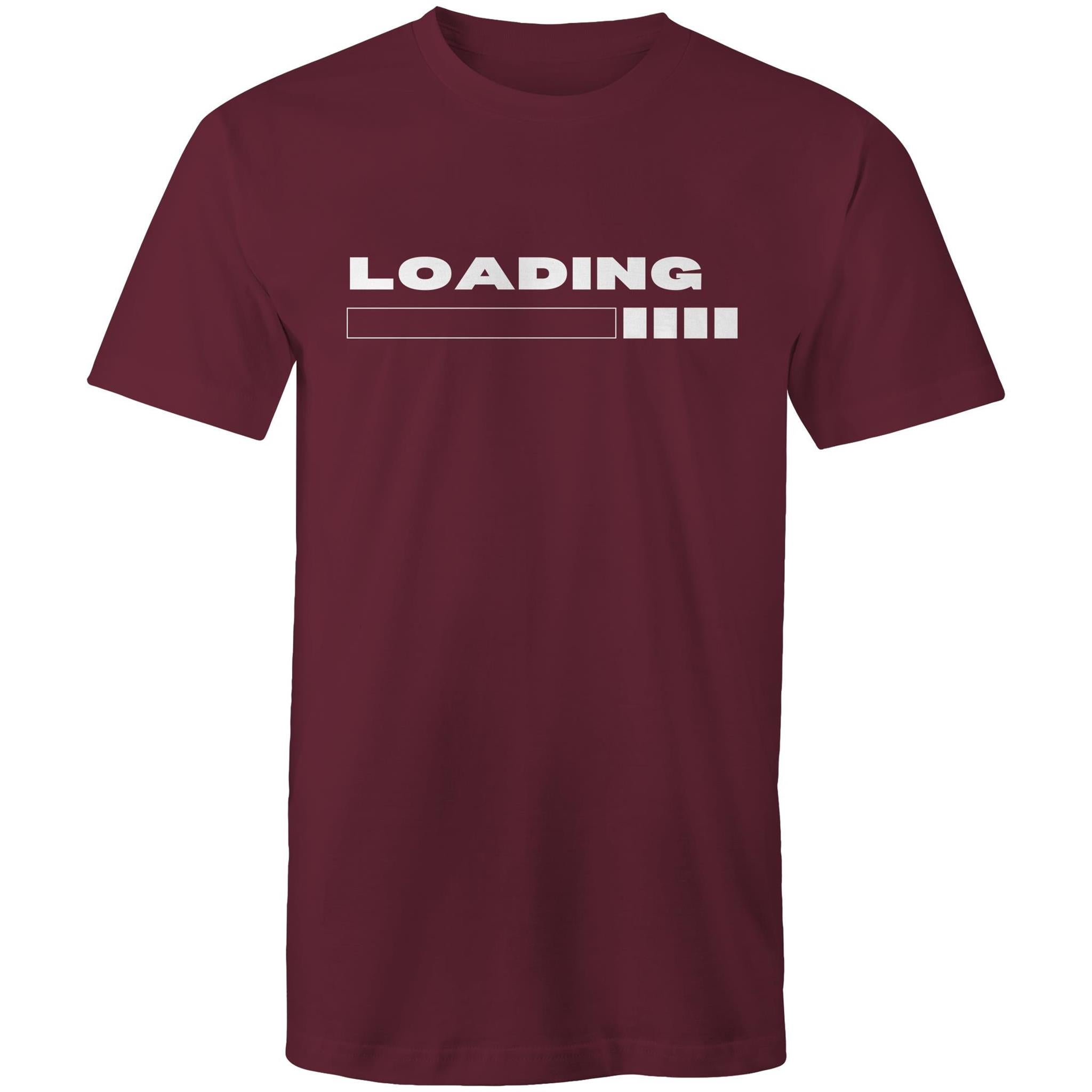 Loading - Mens T-Shirt Burgundy Mens T-shirt Printed In Australia