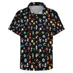 Fun Space Women's Collared Pocketless Short Sleeve Shirt