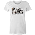 Stay Spooky, Halloween Women's AS Colour T-shirt White Womens T-shirt Halloween Printed In Australia