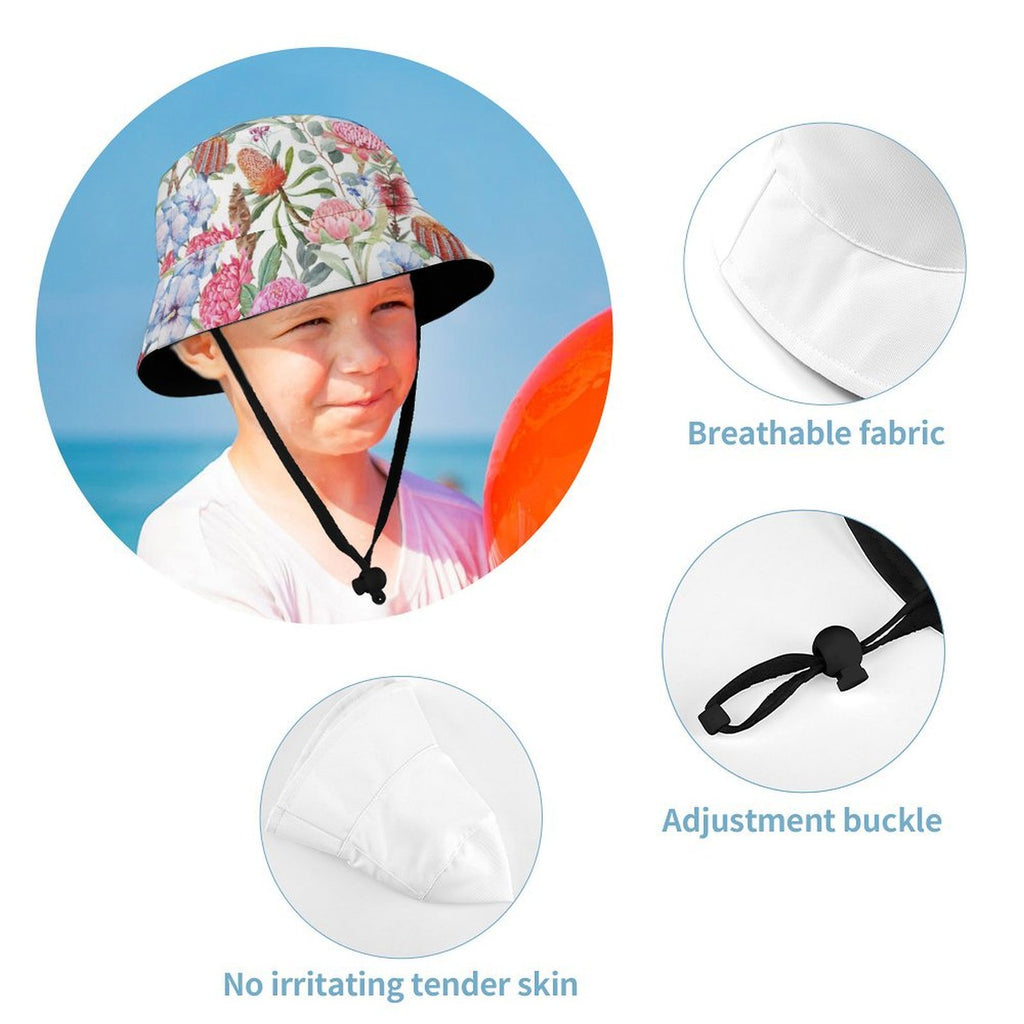 Australian Flowers Kids Bucket Hat Kids Bucket Hat Plants Printed Offshore