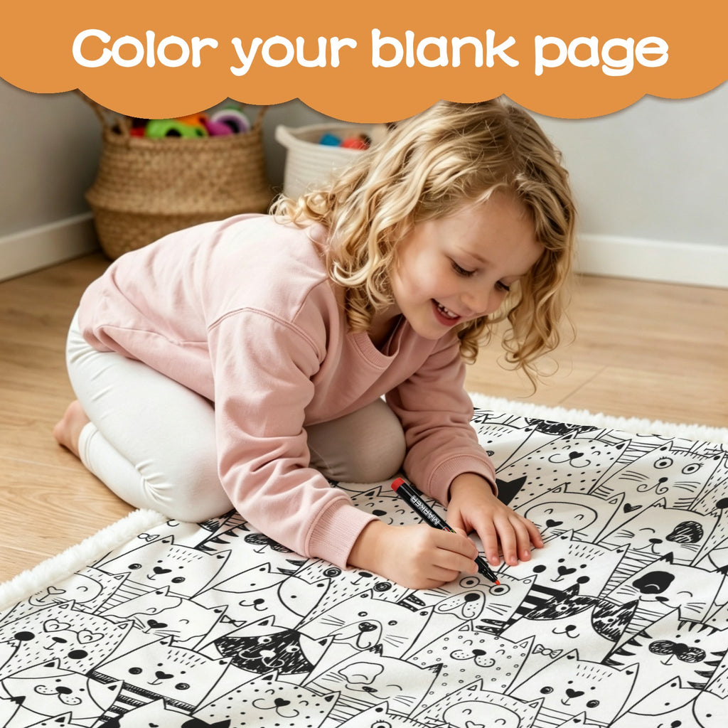 Cat Crowd Colour Your Own Blanket 100×150cm