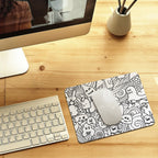Black And White Creatures Leather Mouse Pad Leather Mouse Pad Printed Offshore Sci Fi