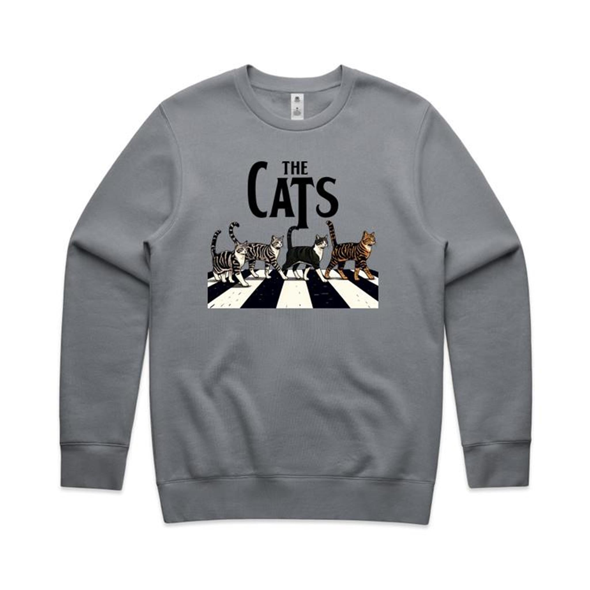 The Cats - AS Colour Stencil Crew Sweatshirt Gravel Sweatshirt animal Music Printed In Australia