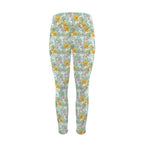 Tropical Flowers And Leaves Women's High Waist Pockets Yoga Leggings Women's High Waist Pockets Yoga Leggings Plants Printed Offshore
