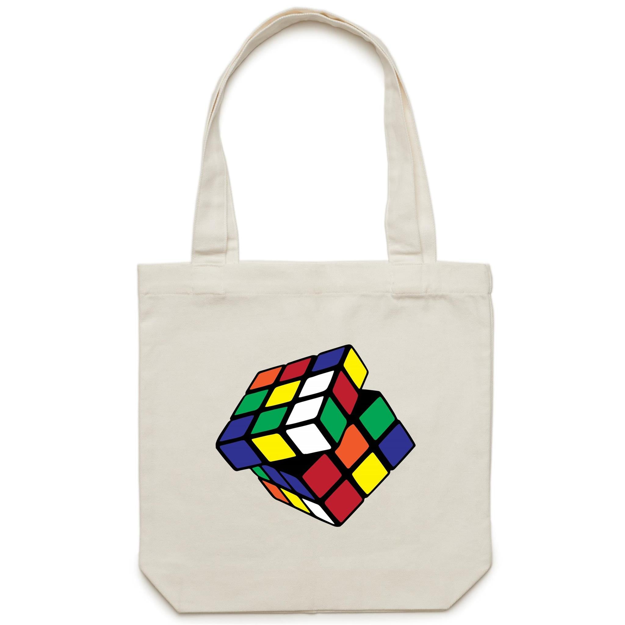Game Cube - Canvas Tote Bag Cream One Size Tote Bag Printed In Australia
