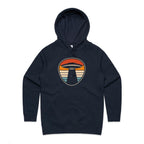 UFO, Retro Stripes - Womens Hoodie Navy Womens Hoodie Printed In Australia Sci Fi
