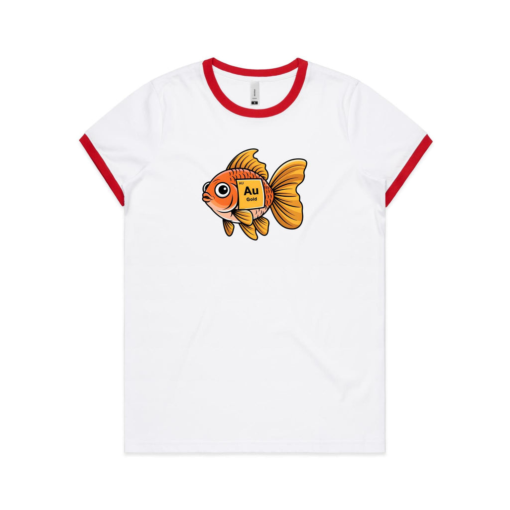 Gold Fish Periodic Table AS Colour Women's Ringer Tee