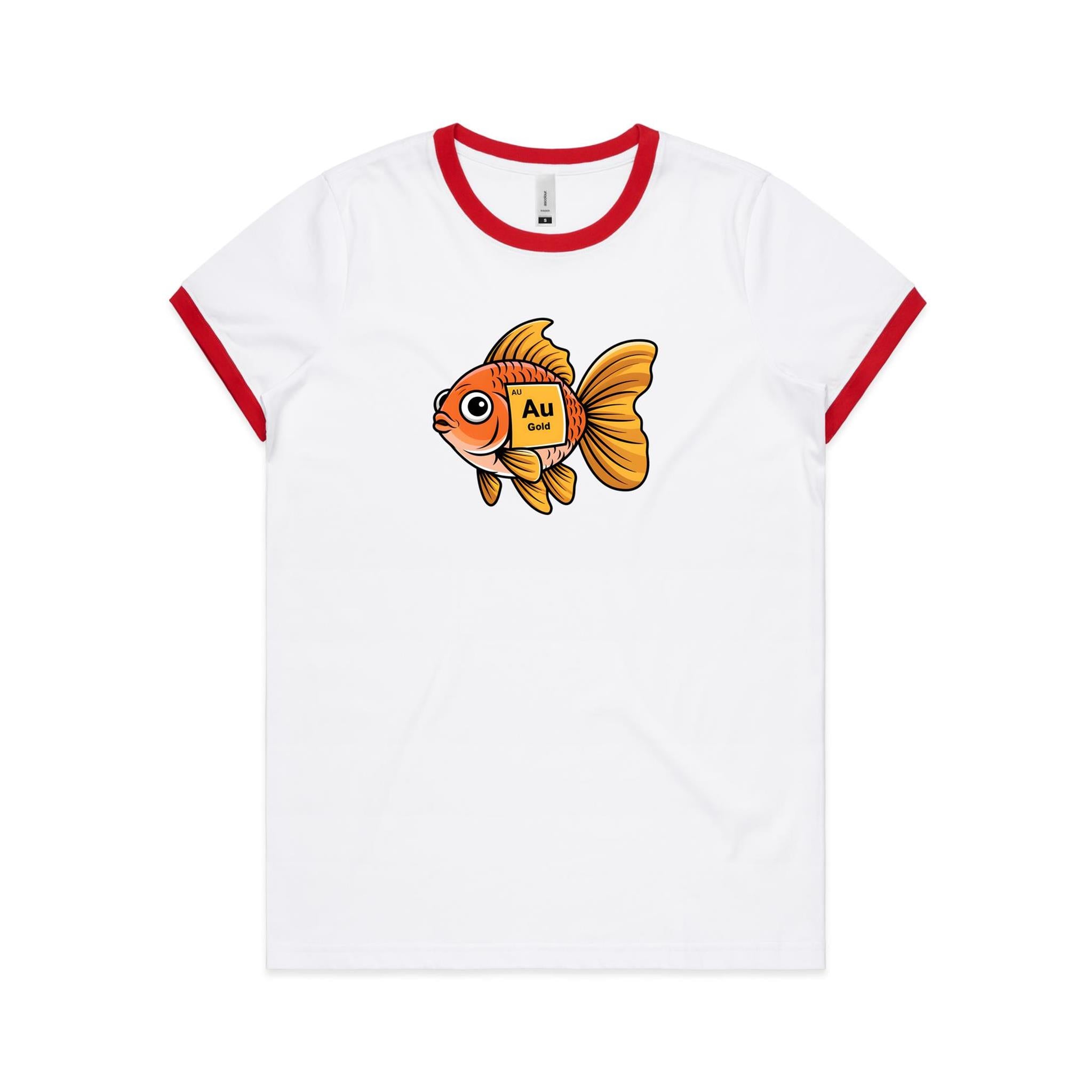 Gold Fish Periodic Table AS Colour Women's Ringer Tee