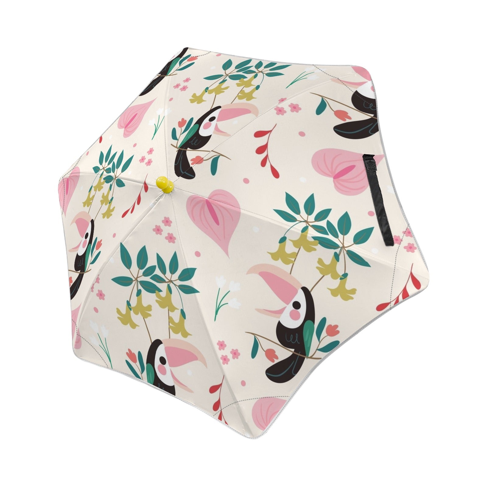 Toucans In Pink Kids Safe Round Corner Umbrella One Size Kids Safe Round Corner Umbrella animal Printed Offshore
