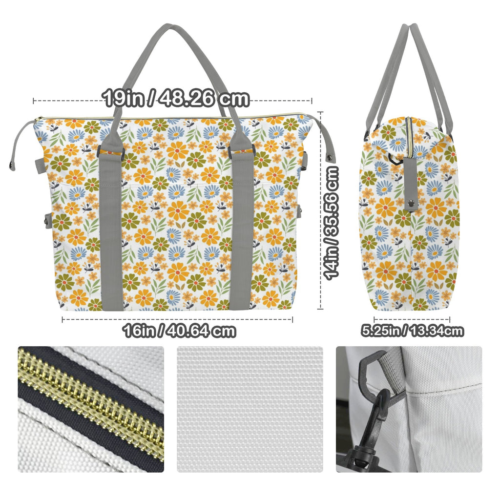 Retro Boho Flower Duffle Bag-Simple (Model 1715) Duffle Bag-Simple (1715)