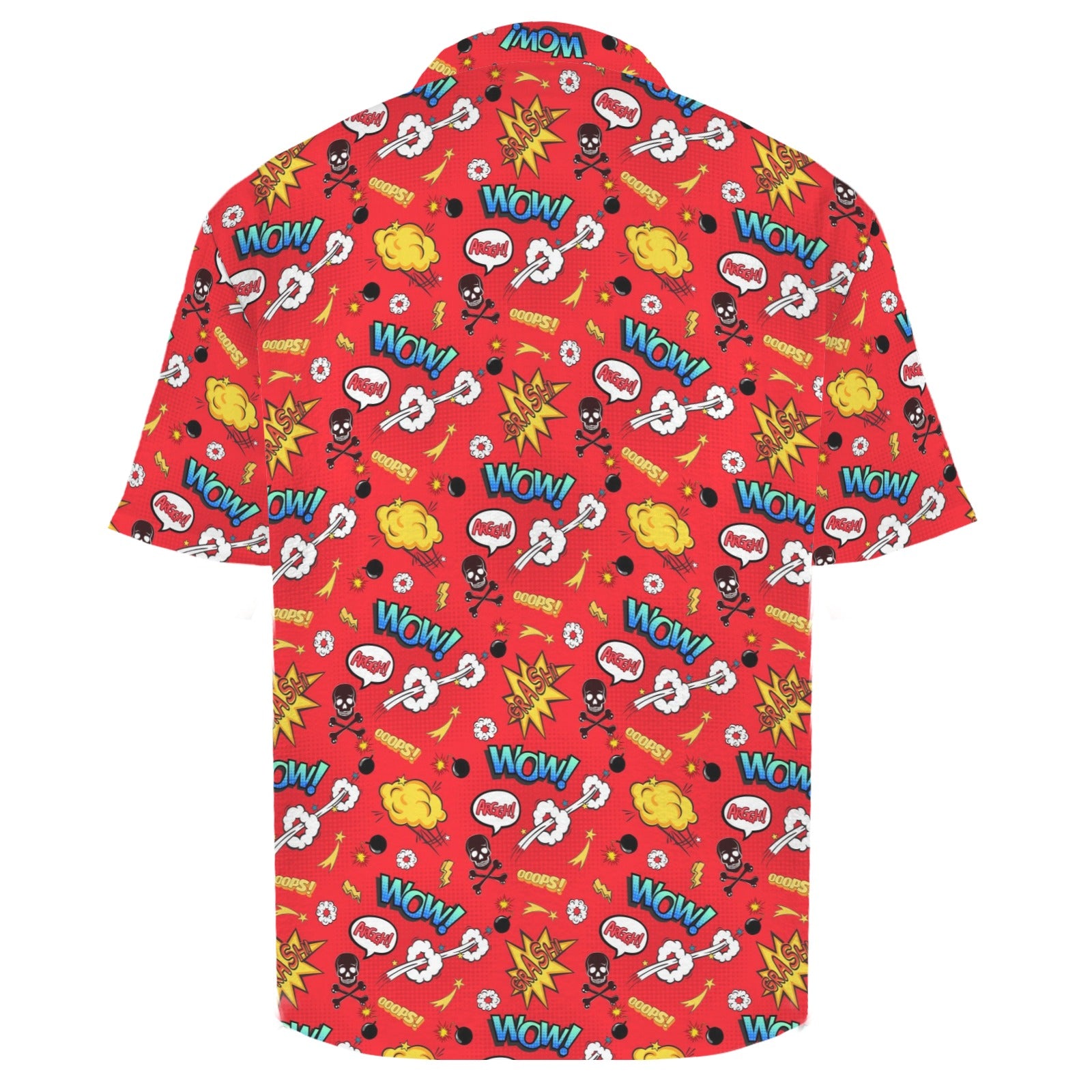 Comic Book Red Men's Crinkle Hawaiian Shirt