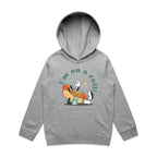 Hotdog, I'm On A Roll - Kids Hoodie Grey Marle Kids Hoodie Printed In Australia