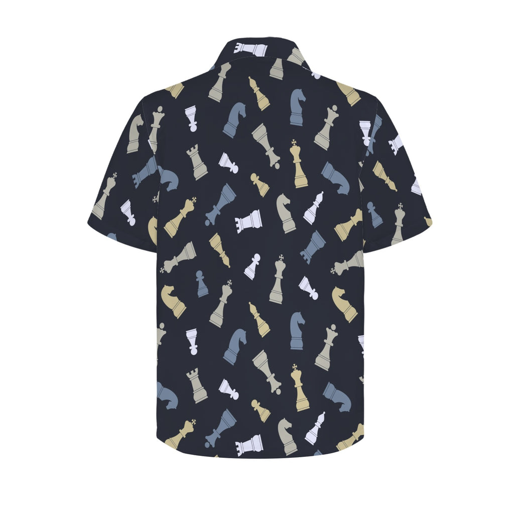 Chess Pattern - Men's Hawaiian Shirt (Model T87) Men's Hawaiian Shirt (New) Chess Games Printed Offshore